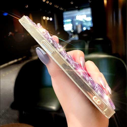 Miniatura 4 de Cavdycidy Funda para iPhone 13 para mujer (6.1 pulgadas), funda de lujo muy brillante con diamantes de imitación de cristal brillante 3D en la
