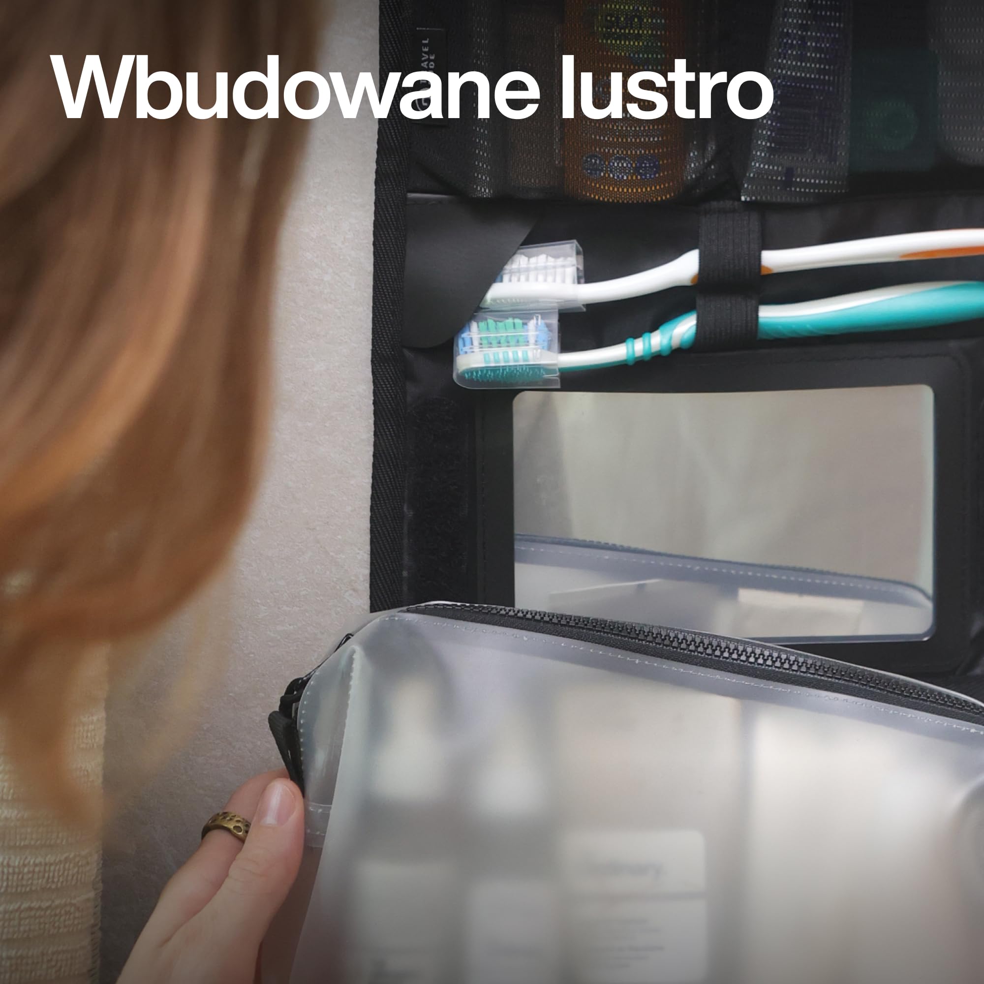 TRAVEL DUDE Składana kosmetyczka dla kobiet i mężczyzn – kosmetyczka do zawieszenia, płaska torba na pranie i mała kosmetyczka, torba pod prysznic, na kemping z workiem o pojemności 1 litra, bagaż