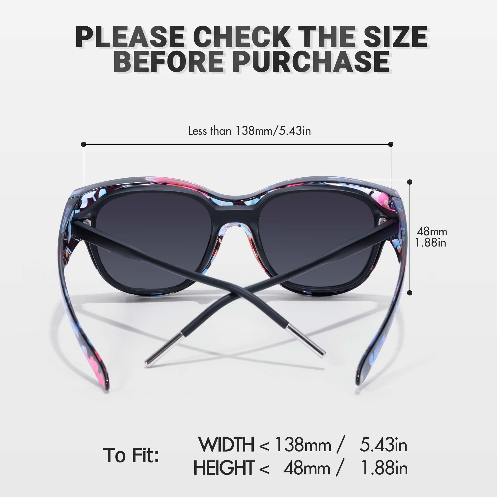 Lentes de sol polarizados para mujer, de gran tamaño, con protección UV para conducir, IF5779, C03 Floral 3