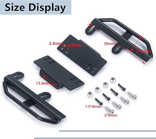 Miniatura 4 de MORLORDY RC Rock Rails pedal lateral placa de pie placa de pie toboganes de roca para 124 RC Crawler Accesorios de coche SCX24 actualizaciones piezas