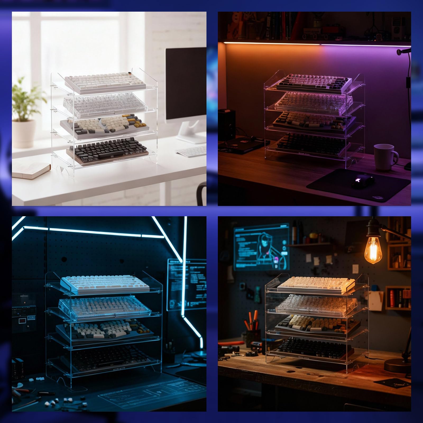 Amazon.com : Sintuff 4 Tier Acrylic Keyboard Display Stand Clear
