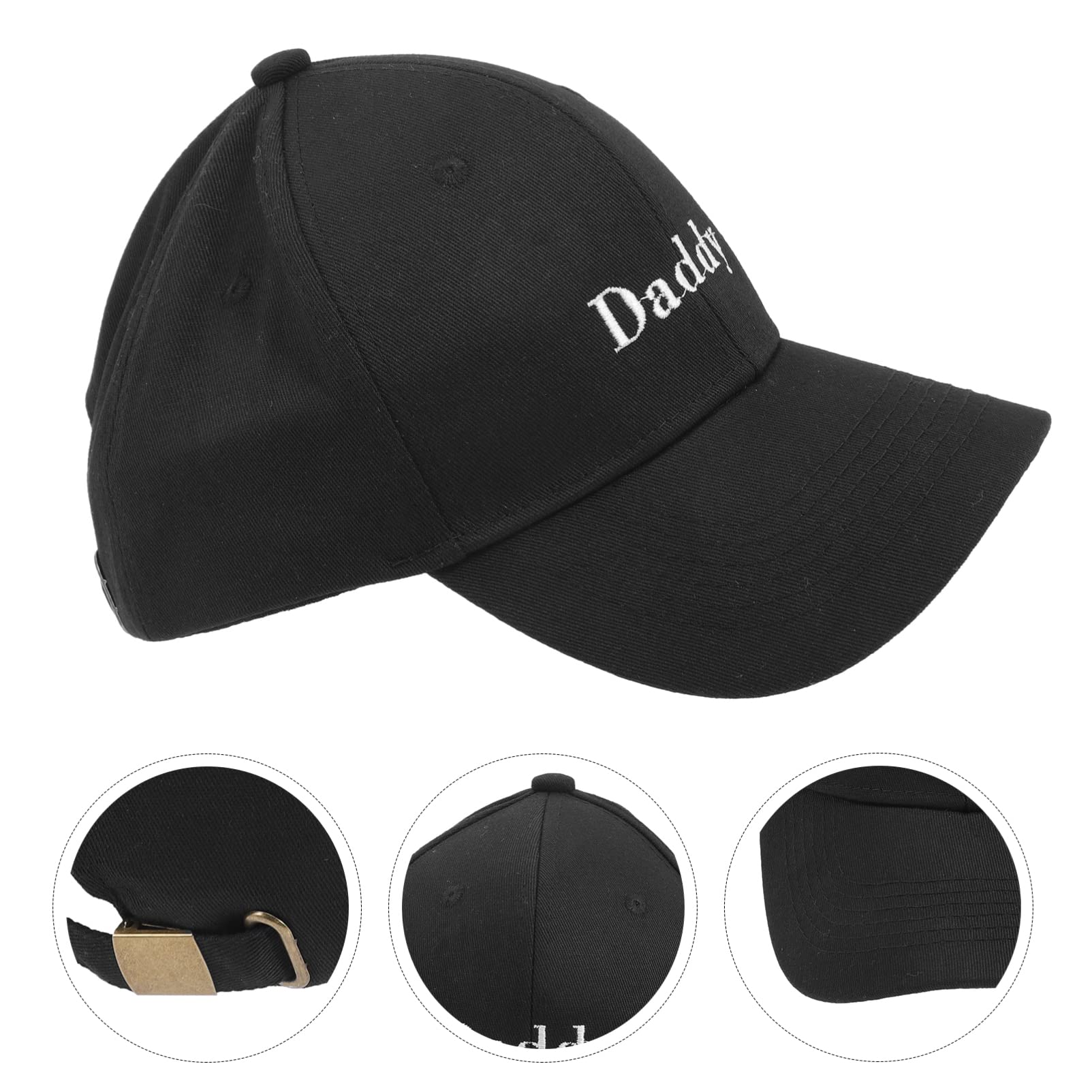 Papa Baseballmütze Sommer Strandmütze Baseballmützen Für Herren Sonnenhut Laufende Mütze Kappen Schwarze Kappe Roter Hut Pferdeschwanz-Hut Freizeithut Babymütze Black Stoff