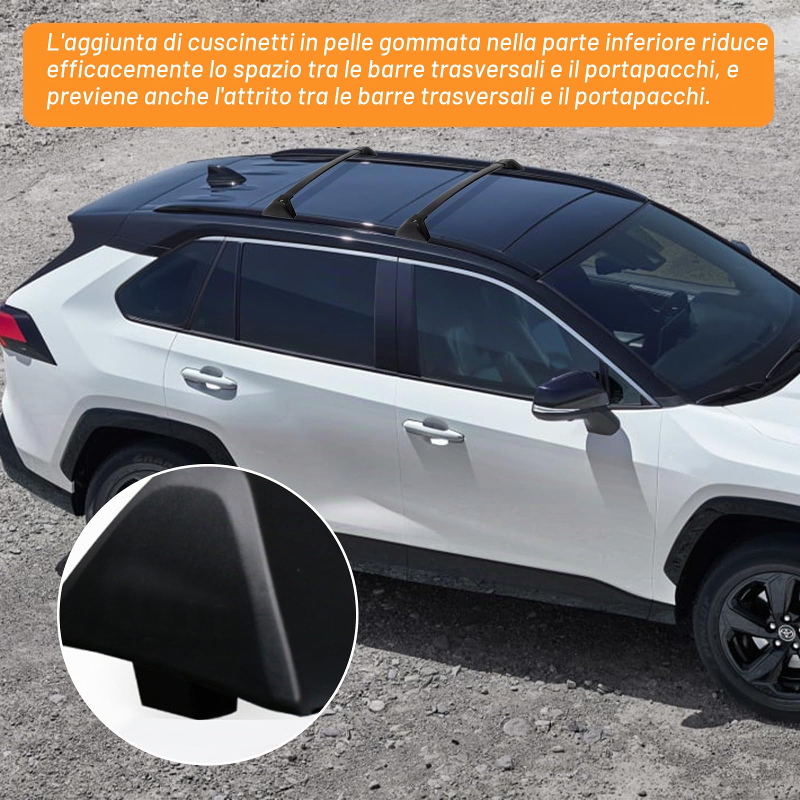 Barre portatutto per Toyota RAV4 2019-2024, 2 pezzi in lega di alluminio con serrature, barre trasversali per portabici da tetto, portapacchi, viaggio, campeggio