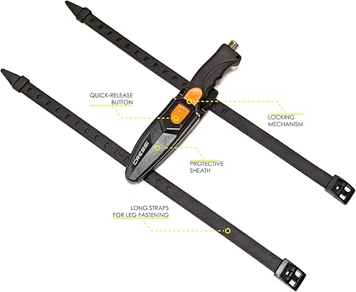 Miniatura 4 de Cressi Borg, cuchillo de hoja larga para buceo y pesca de submarino, punta puntiaguda y roma