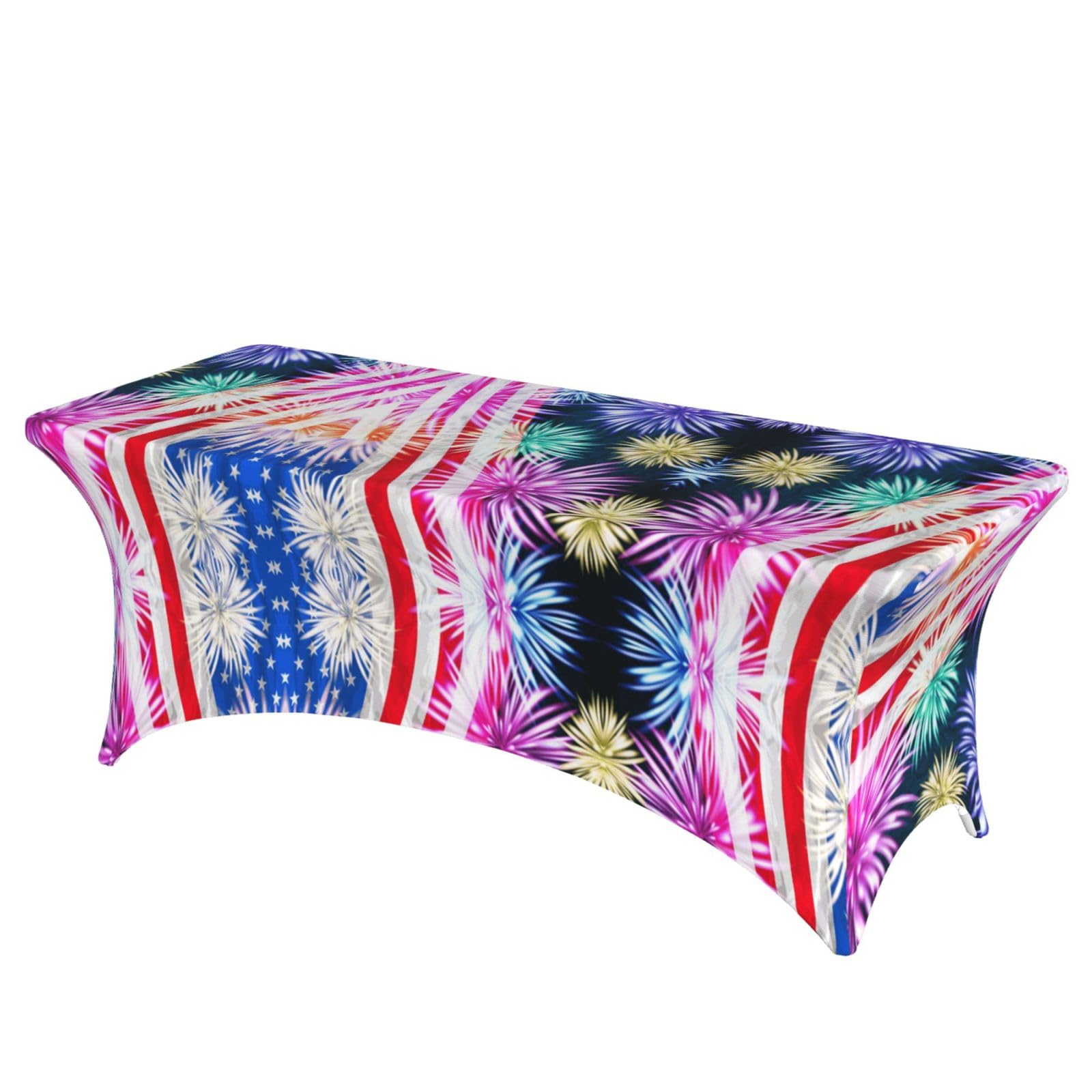 ERCgad Patriotic 4th Of July American Flag Print Rectangular Tablecloth Dining Banquet Party Events Home Celebration Table Cover