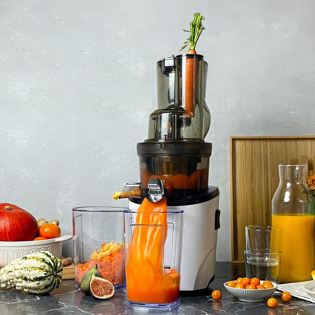 kuvings Estrattore | REVO830 | Spremiagrumi lento | Doppia apertura di riempimento | sistema di taglio automatico | Include set di filtri per frullati e sorbetti Nero opaco_KSP-2478CE