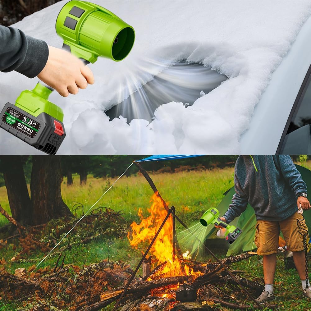 Seese Pro - Soplador Ultraligero y Potente, Soplador de Hojas inalámbrico con batería,Plumero Turbo Inalámbrico De Alta Potencia, (2 Battery)