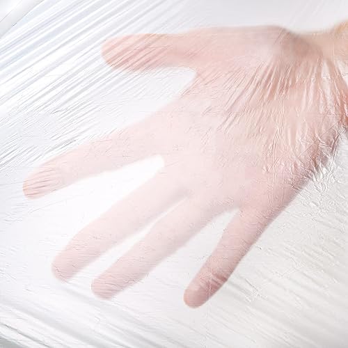 Miniatura 6 de Okllen Paquete de 100 láminas de plástico desechables para envoltura corporal, forro de bolsa de sauna de tamaño utilizado de 83 x 43 pulgadas,