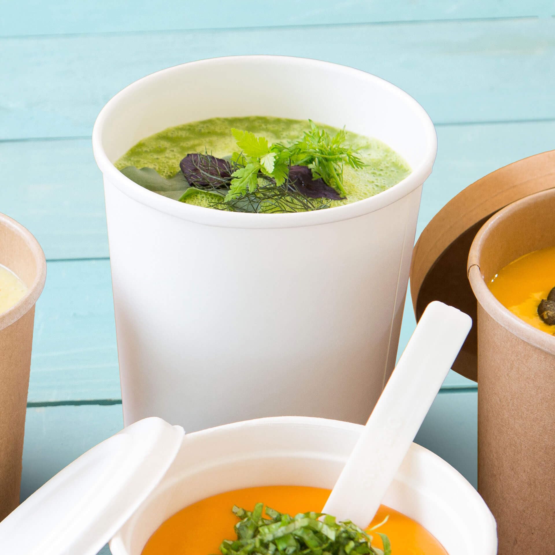 Gobelets Jetables Papier 600ml BIOZOYG - Compostables - Pour Soupe, Glace - Lot De 25 - Écologiques