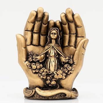 Helcee Handmade Bronze Plated The Bleesed Virgin Mary Statue