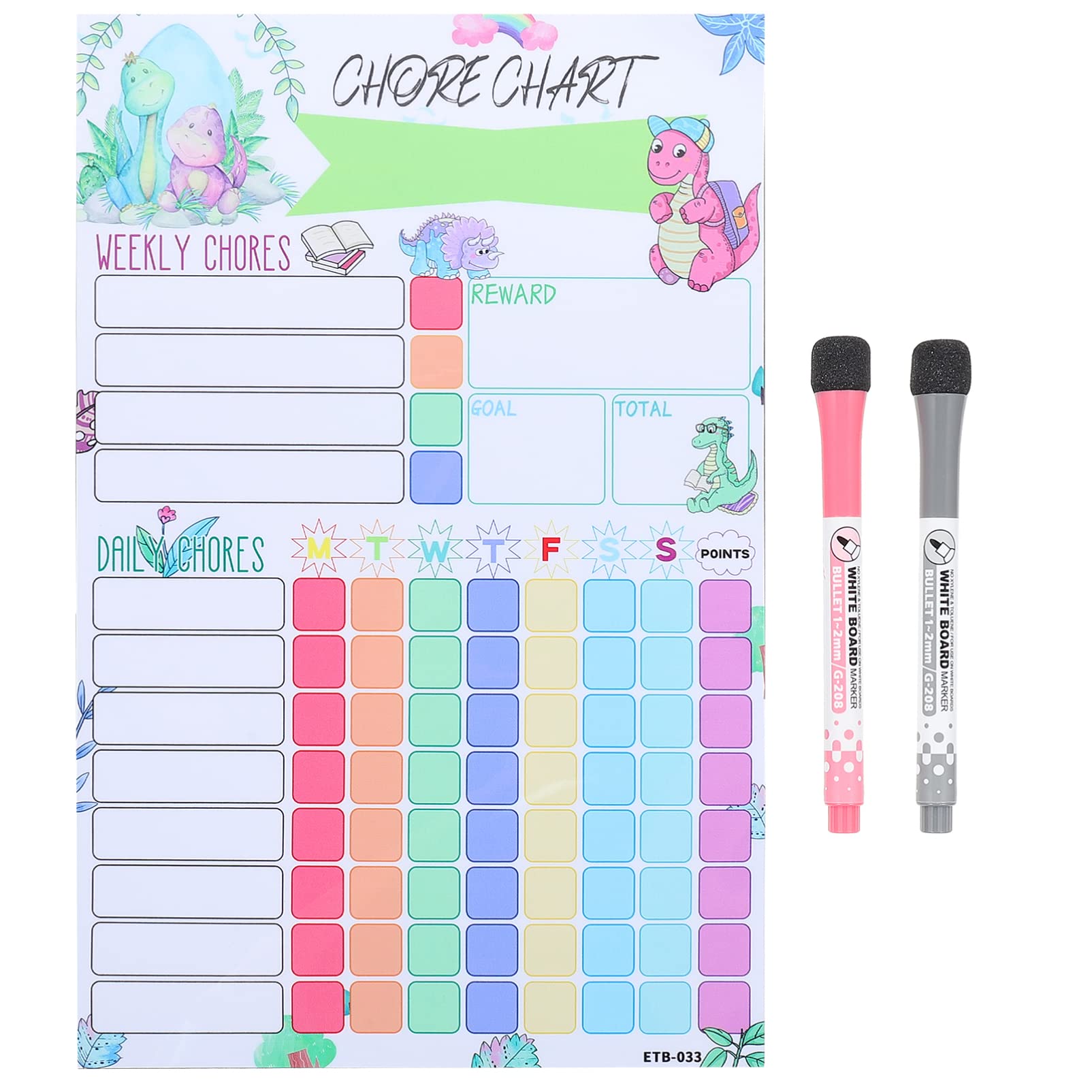 Buy NUOBESTY Magnetic Chore Chart, Chore Reward Chart for Multiple Kids ...