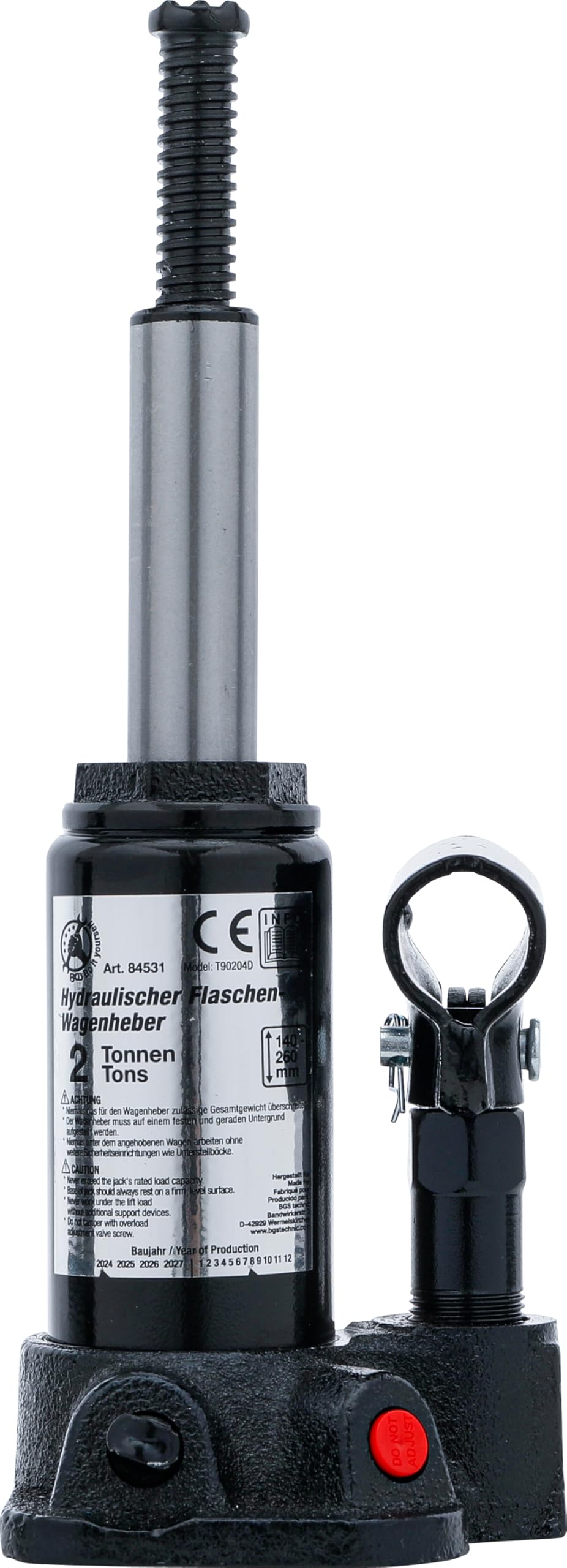BGS Diy 84531 | Hydrauliczny podnośnik samochodowy butelkowy | 2 t