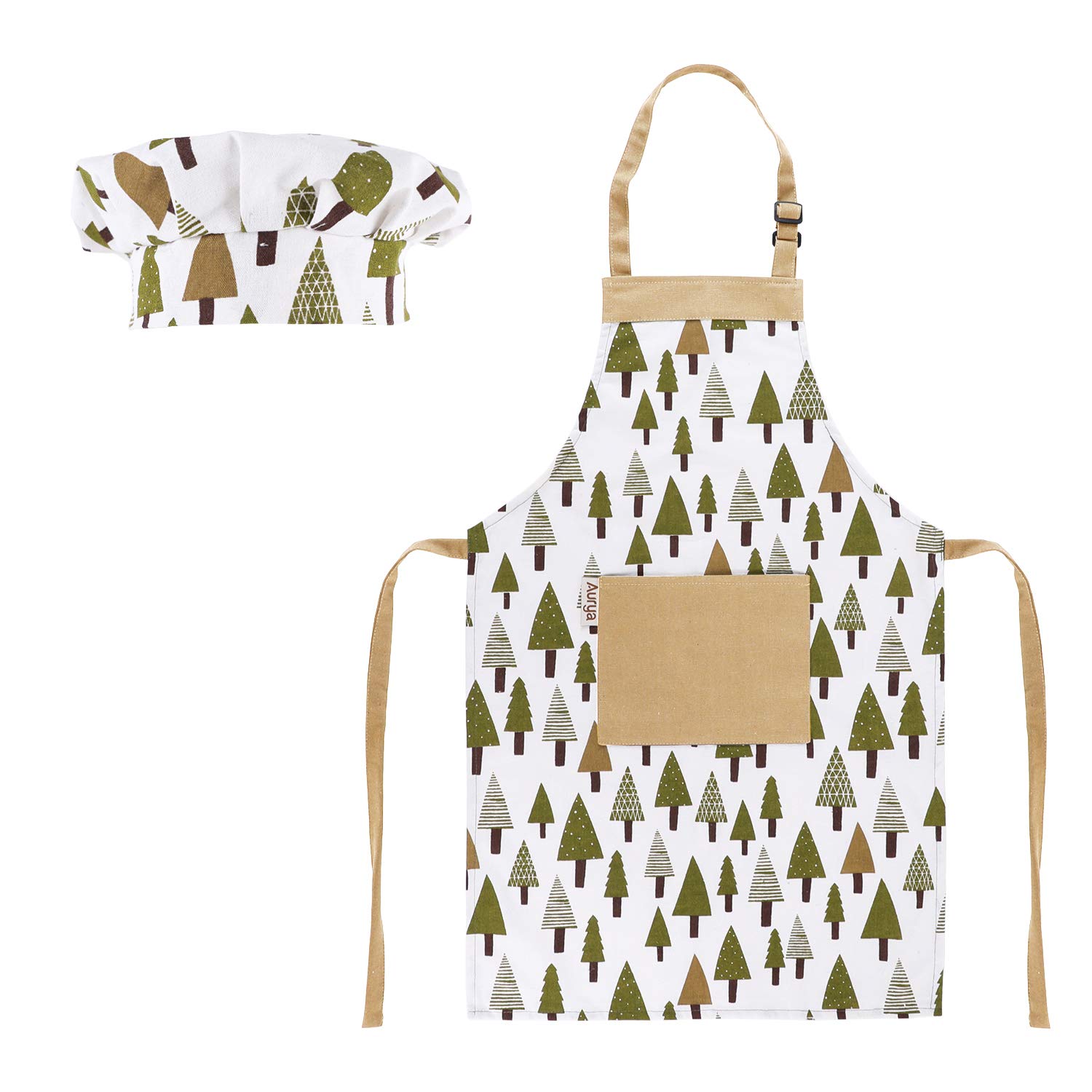 Adjustable Apron and Chef Hat Set for Cooking and Baking