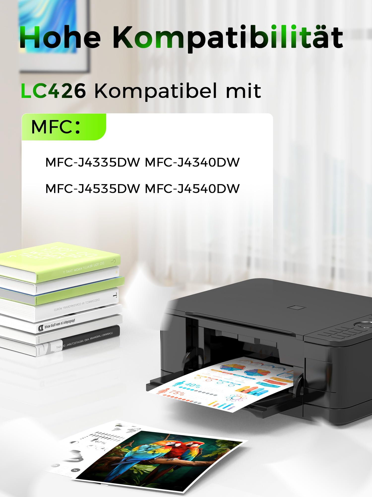 LC426 Tintenpatronen Kompatibel Für Brother Drucker – 4er Multipack (Schwarz, Cyan, Magenta, Gelb), Für MFC-J4300 Serie