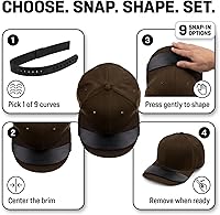 Vista 3 de Lids Doblador de Ala de Sombrero – Curvador de Ala de Gorra de Béisbol y Herramienta de Moldeado, 9 Opciones de Curva con Encaje, Ajuste Universal