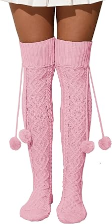 SherryDC Womens Cable Knit Thigh High Socks Over the Knee Leg Warmers Long Winter Boot Stockings