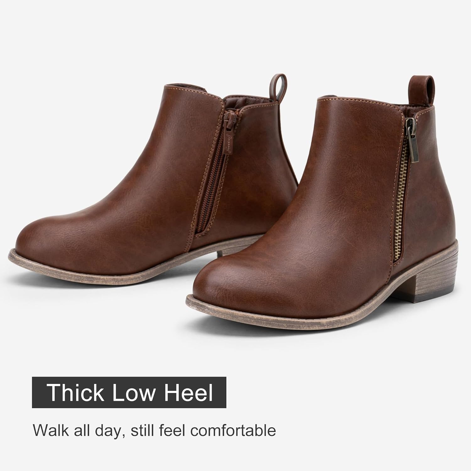 Jeossy Women's 905 Ankle Boots, Classic Low Heeled Short Booties, Casual Comfortable Boots with Wide Widths Available - Image 4