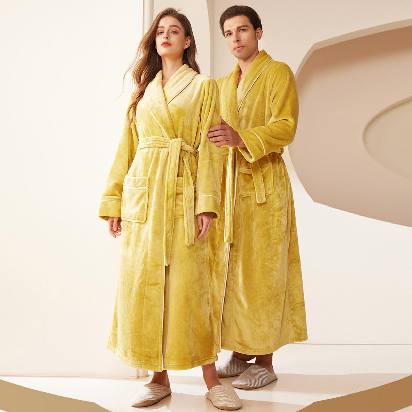 Accappatoio Spugna, Accappatoio Donna E Uomo Accappatoio Cotone Tinta Unita Unisex Adulto in Cotone, Accappatoio in Cotone Asciugatura Rapida con Tasche Accappatoio da Bagno Uomo Vestaglia Uomo