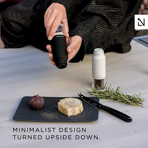 Miniatura 5 de LARS NYSØM Juego de molinillo de sal y pimienta de acero inoxidable con molinillo de cerámica ajustable I Juego de molinillo de especias manual