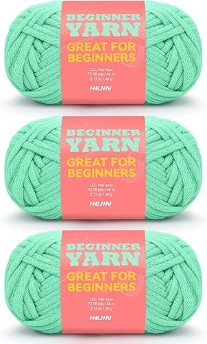 Miniatura 46 de Hilo negro de 2.16 oz para ganchillo y tejer; hilo de algodón de 216.5 ft (72 yardas) para principiantes con puntadas fáciles de ver; peso peinado