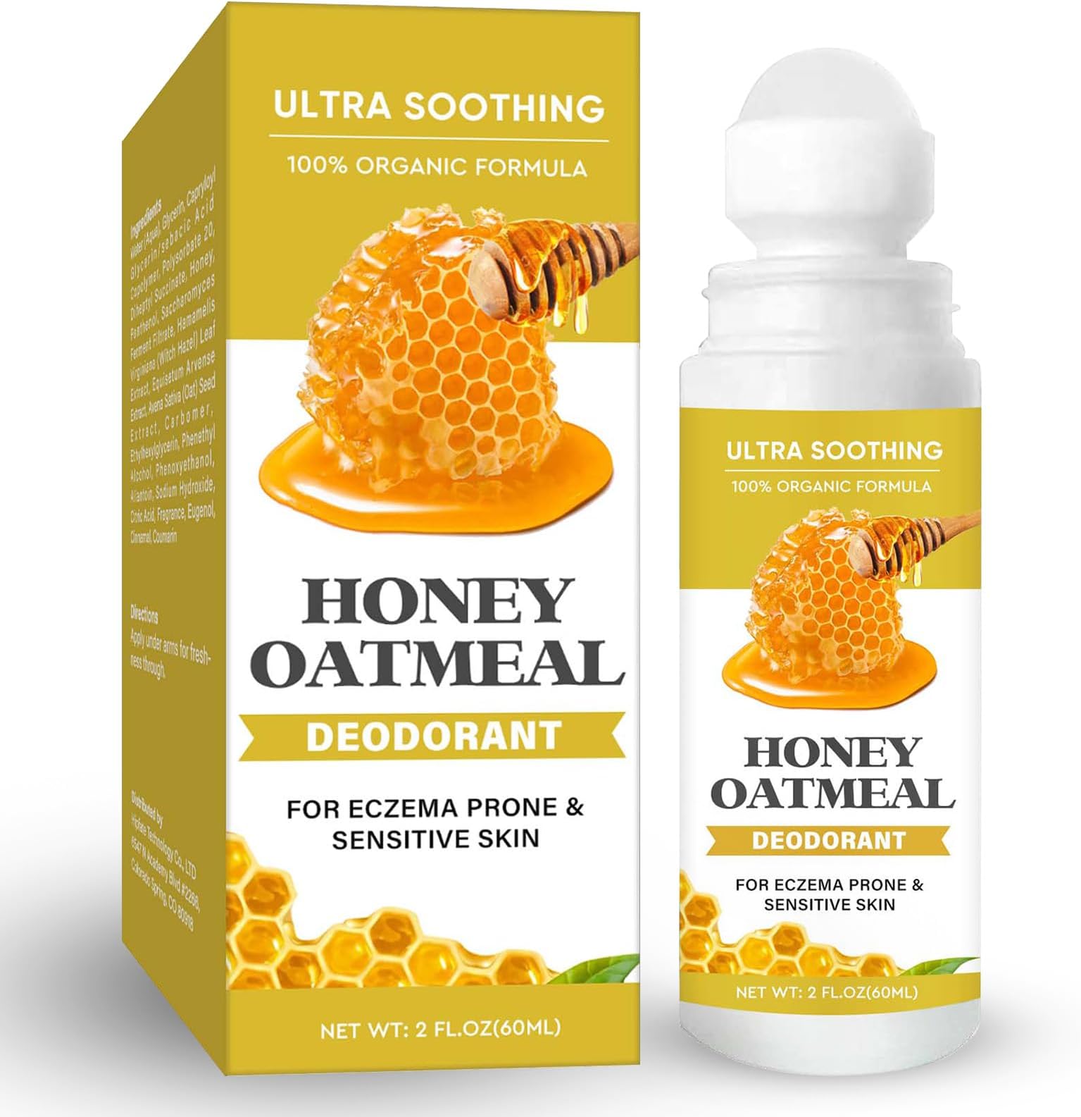 TUHIMO Honey Oatmeal Deodorant,Honey Body Deodorant