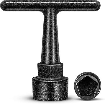 مفتاح ربط Enhon Curb Box لصناديق Pentagon Curb،مفتاح عداد المياه لمقبس Penta، أداة Penta بمقبض T، أداة إيقاف تشغيل صمام المياه، عبوة واحدة، أسود