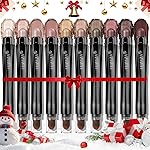 LUXAZA PRO Brown Eyeshadow Stick Makeup Set 10PCS, Neutral Shimmer And Matte Cream Eye Shadow Palette, Metallic Bronze Smoky Eyeliner Brightener Crayon Pencil Kit, Ideal Gift for Women -Espresso