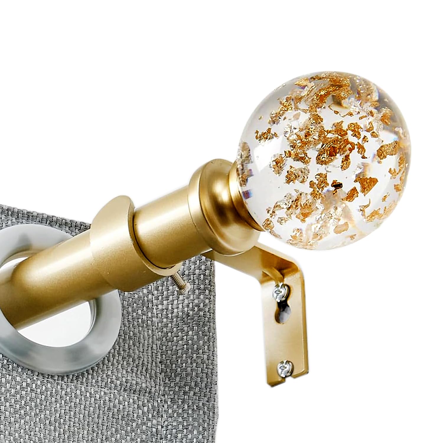 ILAISIHOME Gardinenstange Gold, Ø 3,8 Cm: Ausziehbar Von 91-183 Cm Für Fenster Bis 172 Cm – In Rändel-Optik