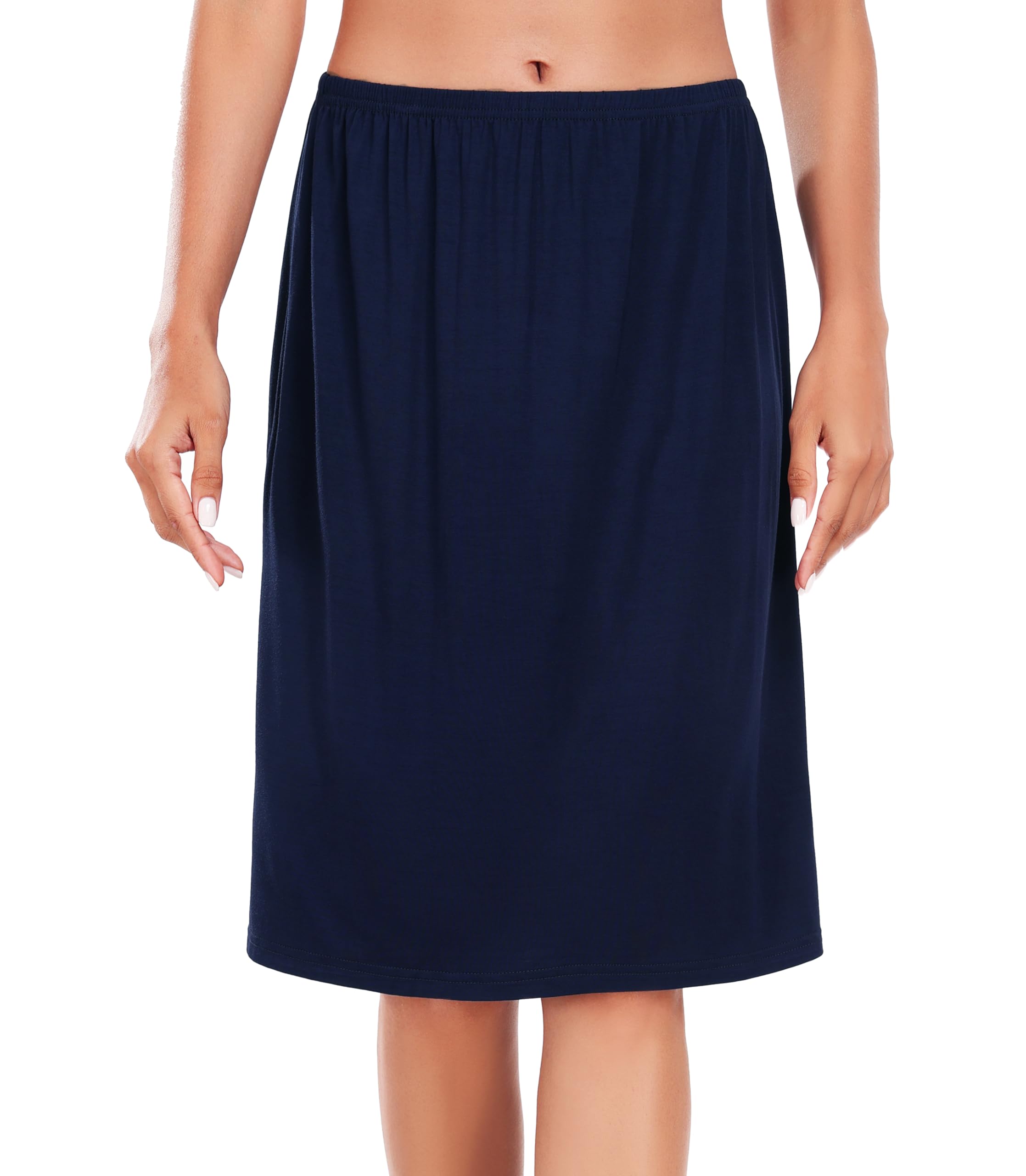 Wikoan Damen Unterrock Knielang Klassische Unterröcke für Damen Petticoat Elegantes Rock für Unter Kleid Unsichtbar Underskirt S-XXL