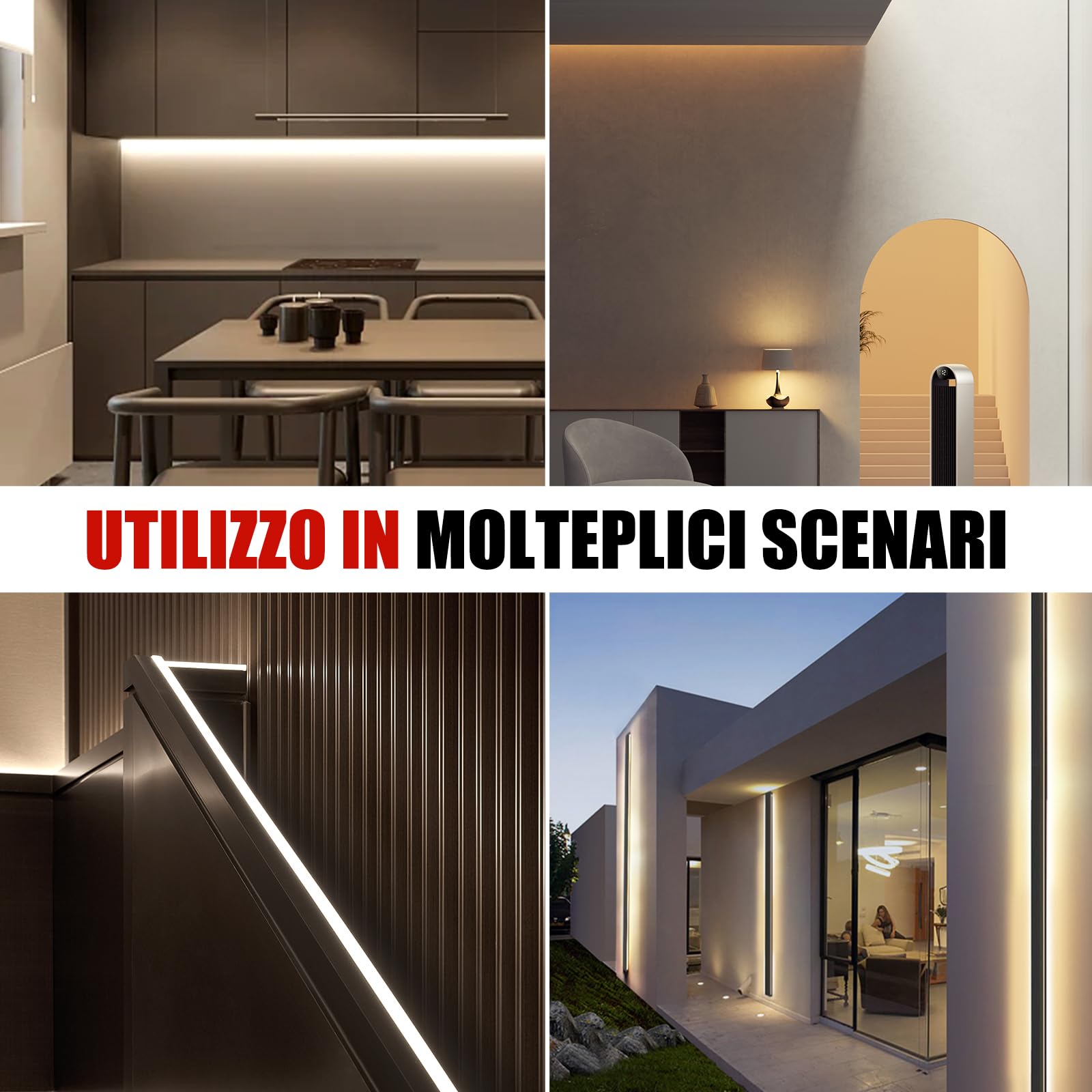 Striscia LED 220V SMD 2835, 120 LEDs/m, IP65 Impermeabile, Striscia LED Flessibile per Lucernario Soggiorno Decorazione Cucina (Bianco Naturale (4000-4500K), 20M)