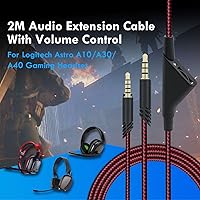 Vista 7 de Mcbazel 2M - Cable de repuesto para auriculares de 6.5 pies con control de volumen para Astro A10A30A40, cable de auriculares para PS5PS4Xbox Series