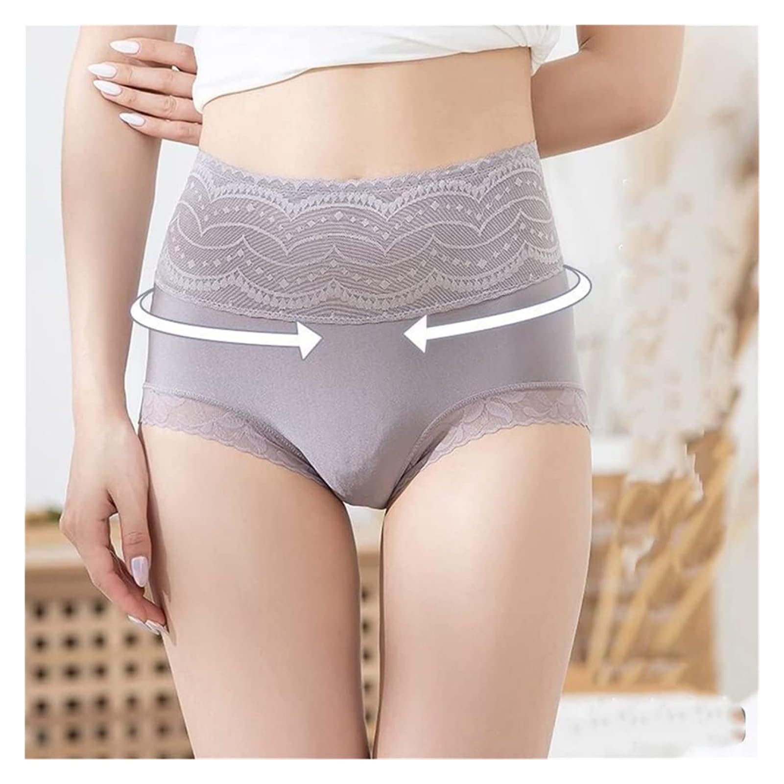 Bragas de cintura alta para mujer, ropa interior para mujer, 4 piezas, pantalones de seguridad a prueba de fugas, ropa interior fisiológica para período menstrual, ropa interior de algodón de cintura