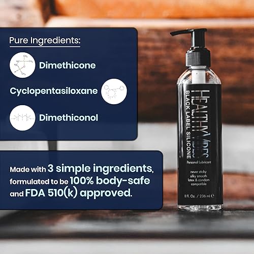 Miniatura 3 de Lubricante sexual de silicona prémium de Healthy Vibes lubricante personal de larga duración de 8 onzas piel sensible en mujeres hombres y parejas