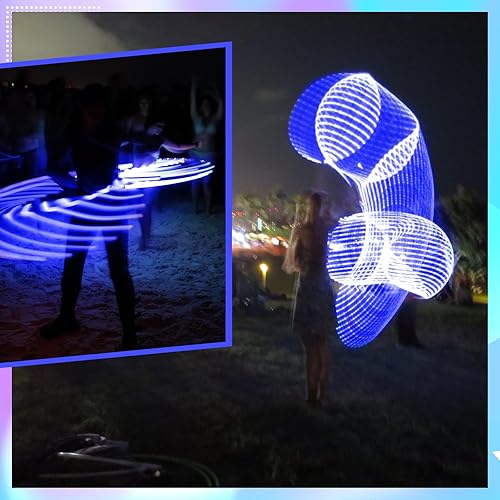 Miniatura 2 de Paquete de 8 aros de luz LED de 36 pulgadas para niños, adultos, niños, accesorios de festival, luces LED brillantes, aro de ejercicio para cambiar,