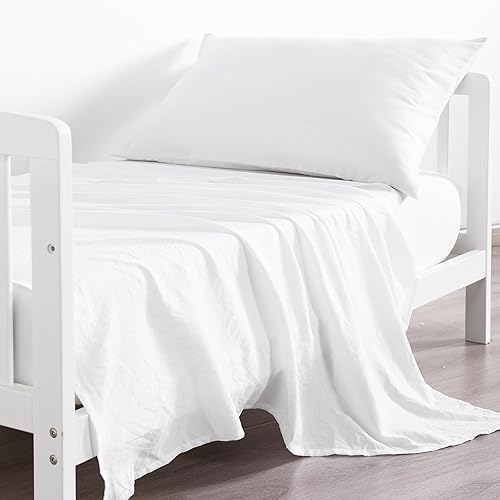 Miniatura 25 de NTBAY Juego de sábanas para cuna de microfibra ultrasuave, 3 piezas, lavables a máquina, fundas de almohada, color azul claro Azul/claro,Negro