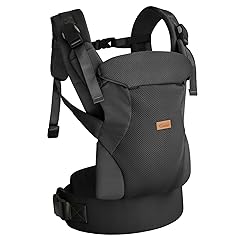 CUBY Baby Carrier Newborn to Toddler, Breathable Baby Front Carrier with Adjustable Neck Support - Hands Free Newborn Toddler Carriers for Travel Outdoor up to 40lbs(Black, Magnetic Buckle Style)