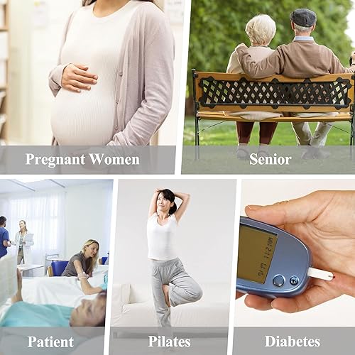 Miniatura 6 de JSPA - Calcetines antideslizantes para diabéticos, para hombres y mujeres, extra anchos, con agarre no vinculante, antideslizantes, de algodón, para