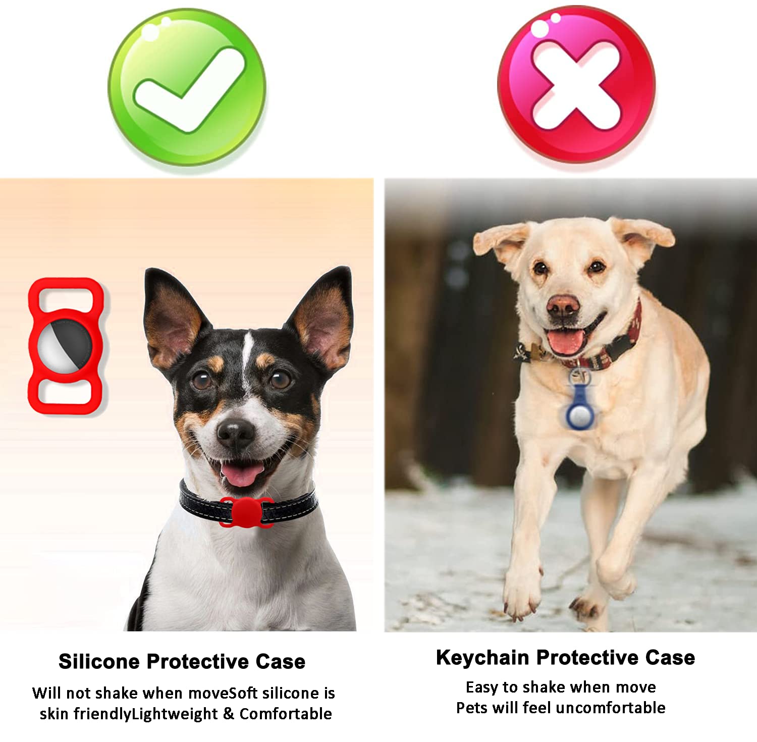 Pet Custodia Protettiva in Silicone per Apple Airtag GPS Finder, Porta Airtag per Apple, per cani e gatti, accessori per animali domestici