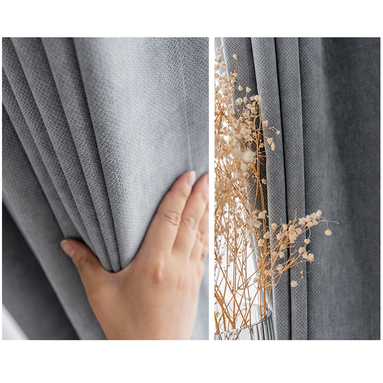 Cortinas Opacas Térmicas 2 Piezas - 75x166 Cm Cada Una, Estilo Japonés, Poliéster, Aislantes De Luz, Frío Y Ruido