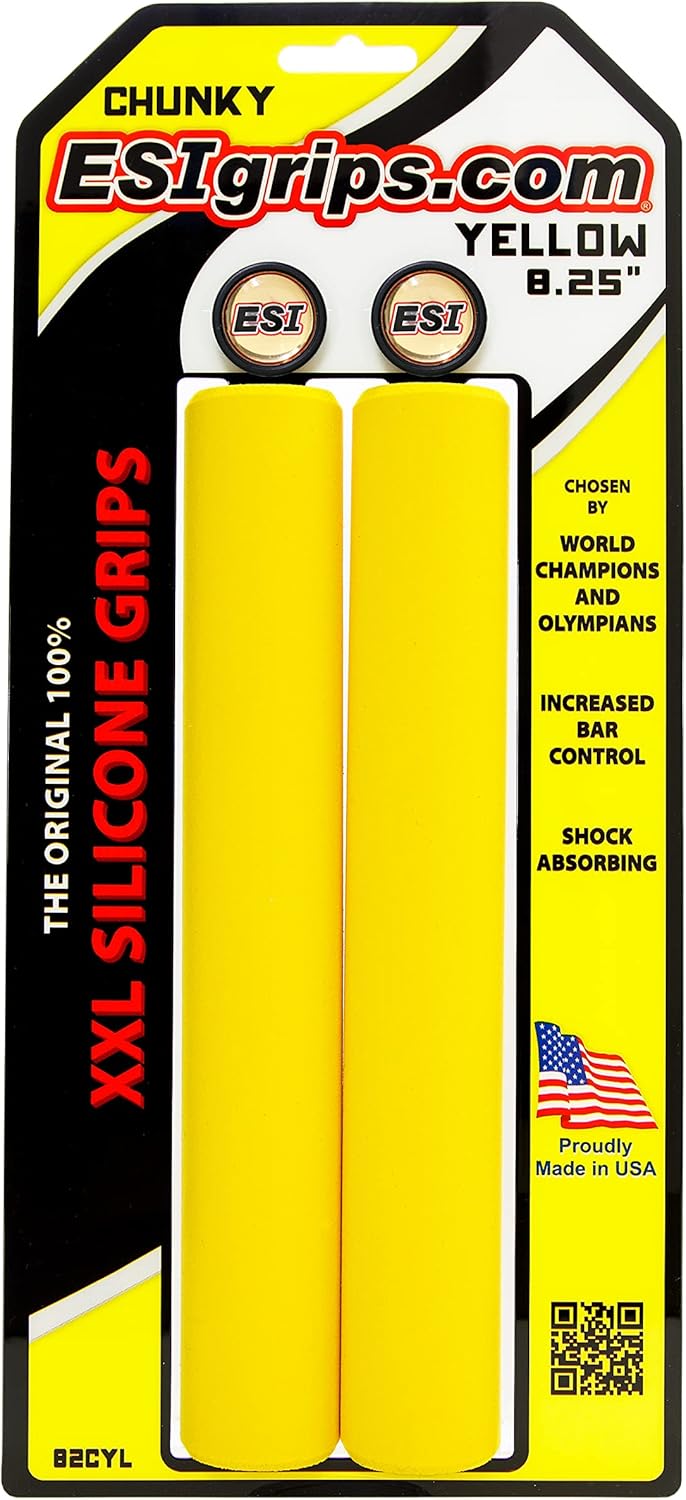 ESI Grips Chunky XXL - 8.25" Extra Long Silicone Handlebar Grips for Bike, Scooter, Stroller, Exercise Equipment - 32mm Installed Diameter, Latex Free, Made in USA