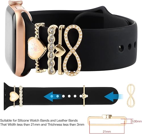 Miniatura 5 de Correas decorativas para reloj compatibles con Apple Watch de 1.496 pulgadas, 1.575 pulgadas, 1.614 pulgadas, 1.654 pulgadas, 1.732 pulgadas, 1.772