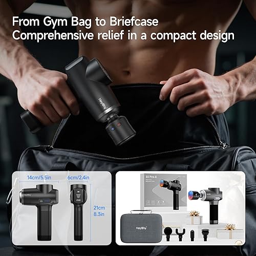 Miniatura 8 de Pistola de masaje de percusión de tejido profundo con calor y frío, masajeador muscular portátil de mano, masajeador de percusión para espalda y