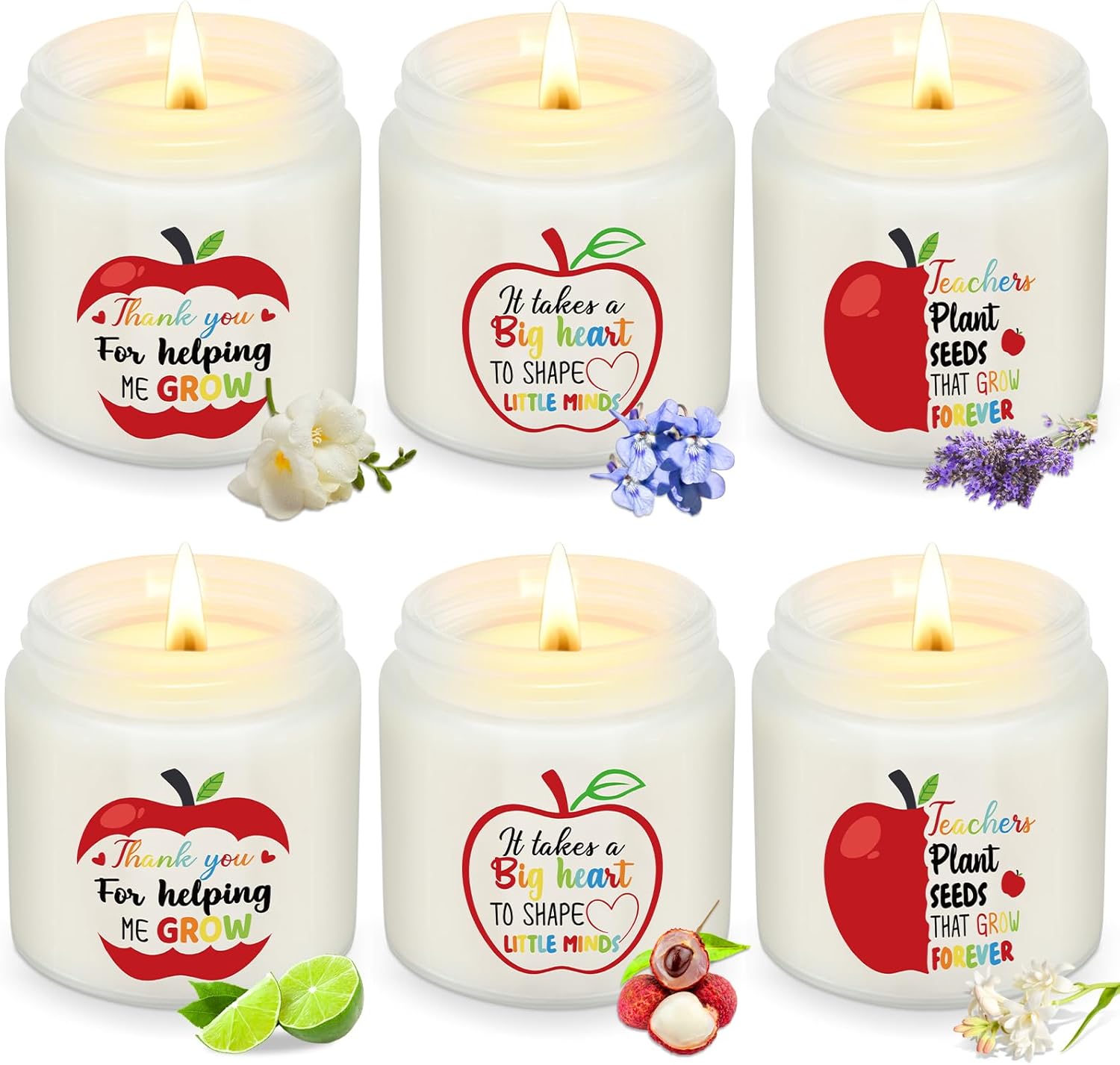 6 Pcs Christian Religious Scented Candles 3.5oz Palm Wax Jar Candles Inspirational Bible Verse Candles for Women Prayer Candles Christian Faith Gifts for Women Teens Girls, 6 Scents