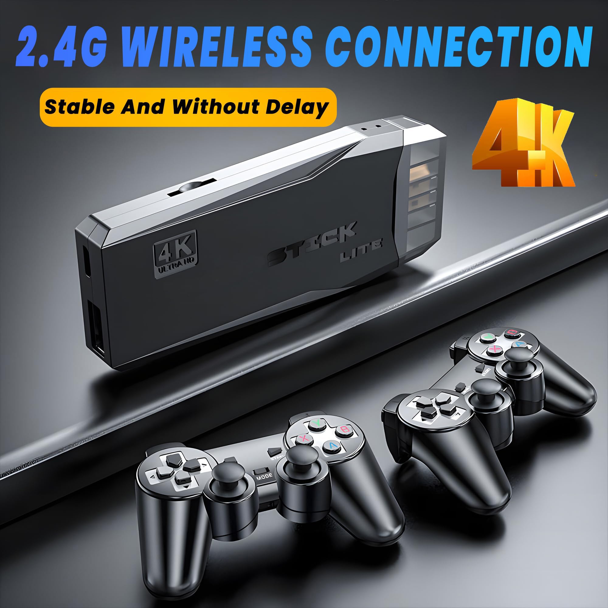 Retro Konsole,Retro Stick,Retro Spielkonsole,20400+ Spielen & 2.4G Drahtlose Dual-Controller,Game Stick 4K HDMI Ausgang Plug Und Play Videospielkonsole für TV Computer
