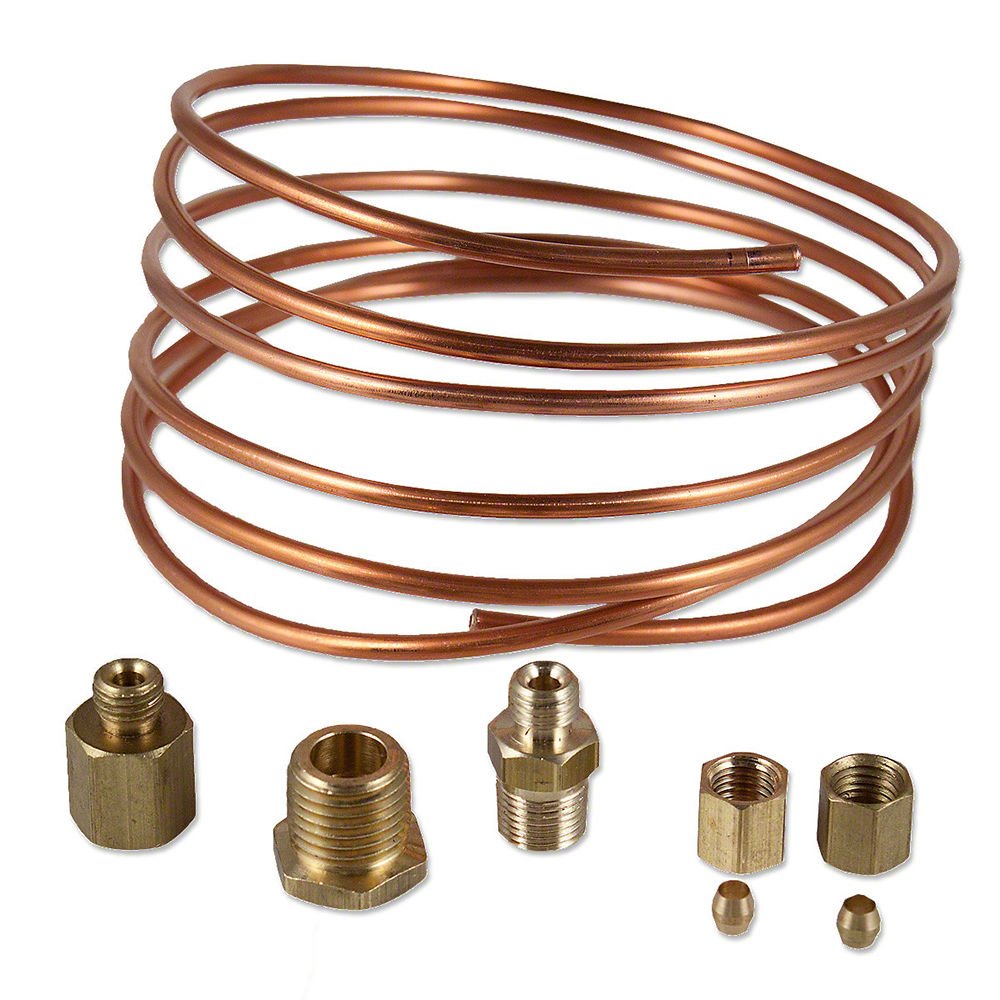 abc523 New Universal Products 6ft 1/8" Line Oil Pressure Gauge Copper Line Kit