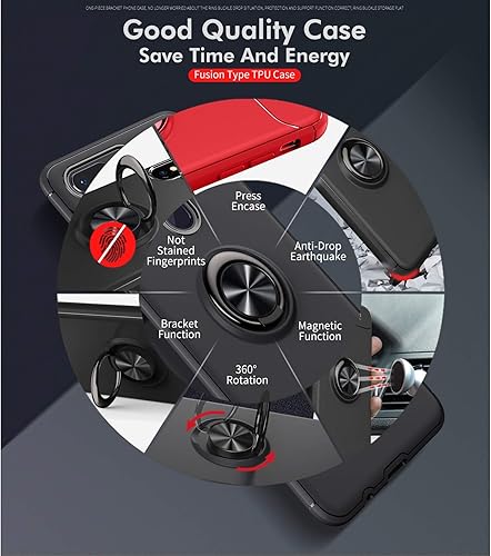Miniatura 7 de iCoverCase Funda para OnePlus 7T con soporte de anillo, soporte giratorio de anillo matal funciona con soporte magnético para automóvil Funda