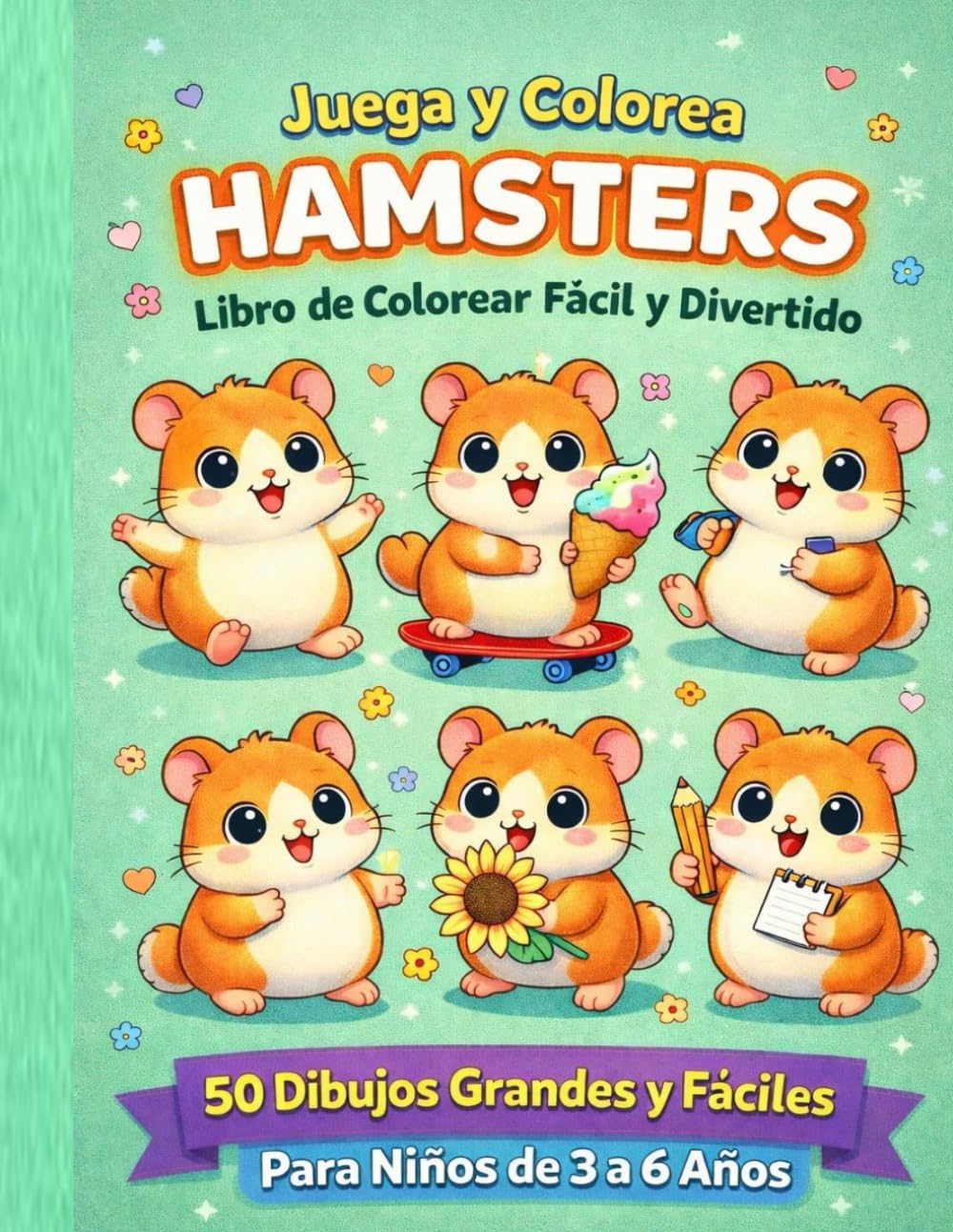 COLOREA CON HAMS: 50 Dinosaurios Adorables para Pequeños Artistas