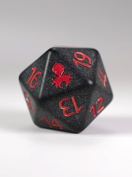 Slate Red Matte Spindown D20 by Kraken Dice
