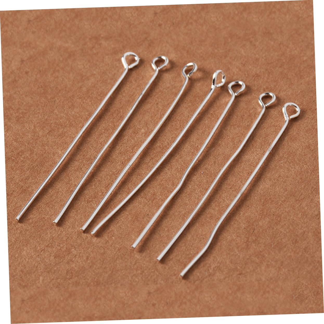 Artibetter 200pcs Connecting Ring Jewelry Kit Accessory Making Eye Steel Straight Supplies Jewelry Pins Hooks Nine -Shaped Needle Findings Open Jewelry Finding Silver