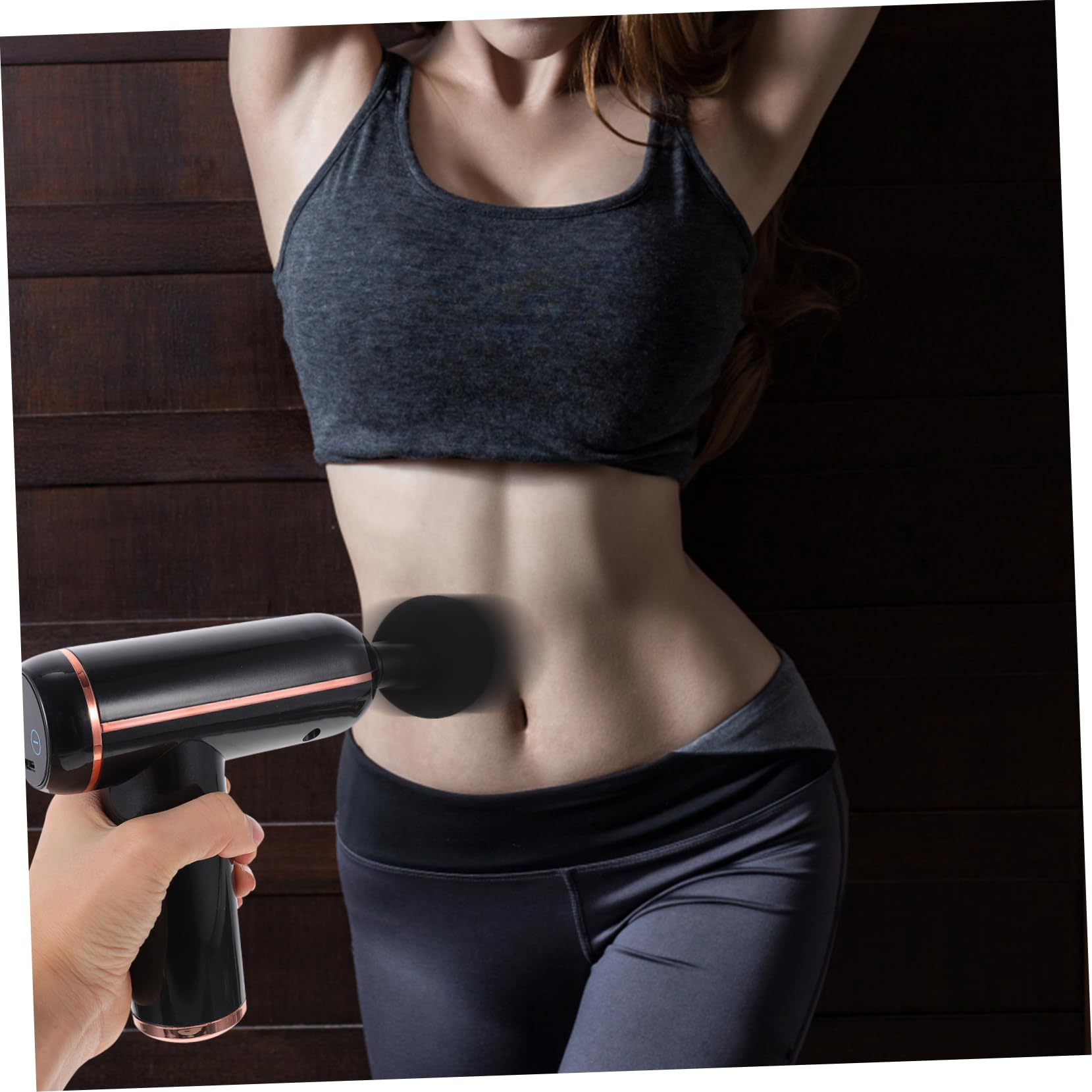Abaodam Pistola Massaggio Muscolare Profonda Rilassamento Muscolare Portatile USB 4 Testine Massaggianti per Yoga e Viaggi 1800mah Nero